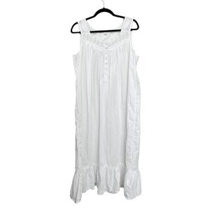 EILEEN WEST Cotton Sleeveless Nightgown White L